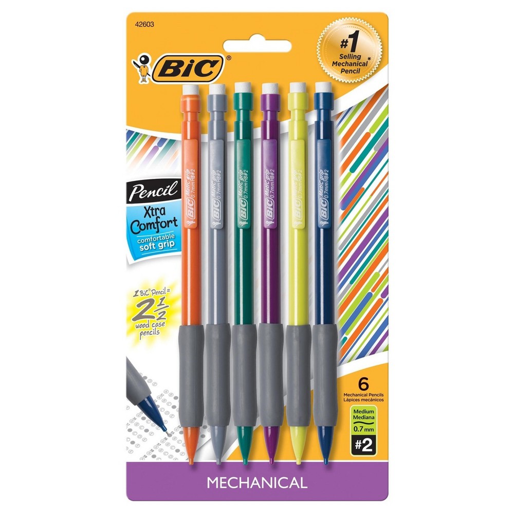 Portaminas BIC n.º 2, 0,7 mm, 6 unidades, multicolor