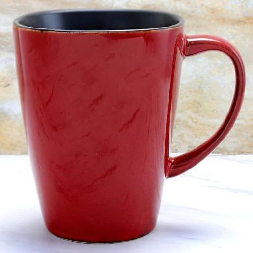 14 oz. Red Stoneware Mugs-cup : 14oz