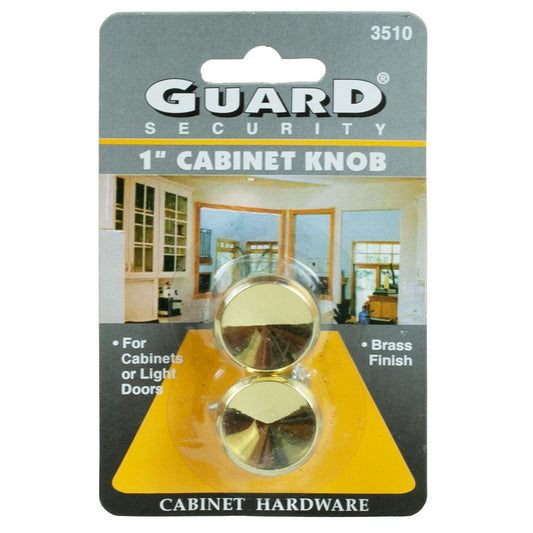 Guard Security 1" Brass Cabinet-knobs