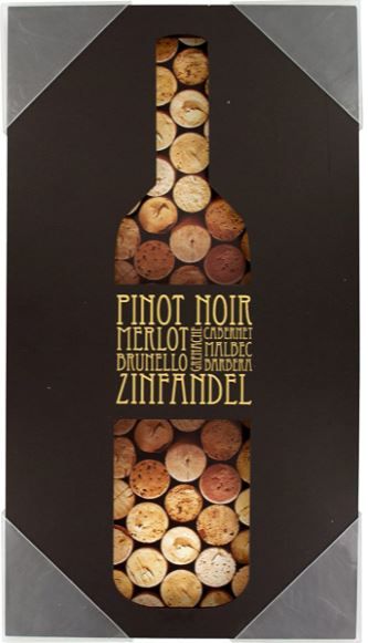 Wine Bottle View Box Wall Art-wall art : 19x9.5