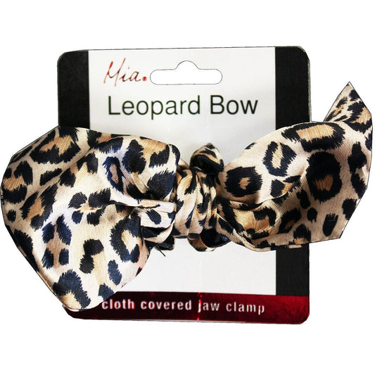 Leopard Bow Super Clamp Hair Cl