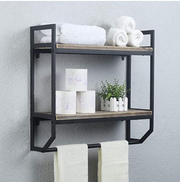 2-Tier Metal Industrial 23.6" B-Bathroom : 22.8x23.6x7.