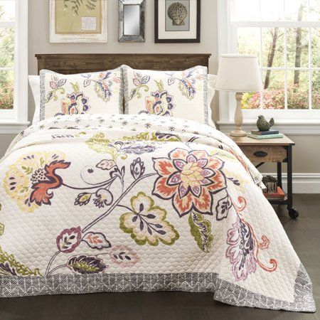 Aster Quilt 3 Piece Set (F/Q)-bedding : Full/Queen