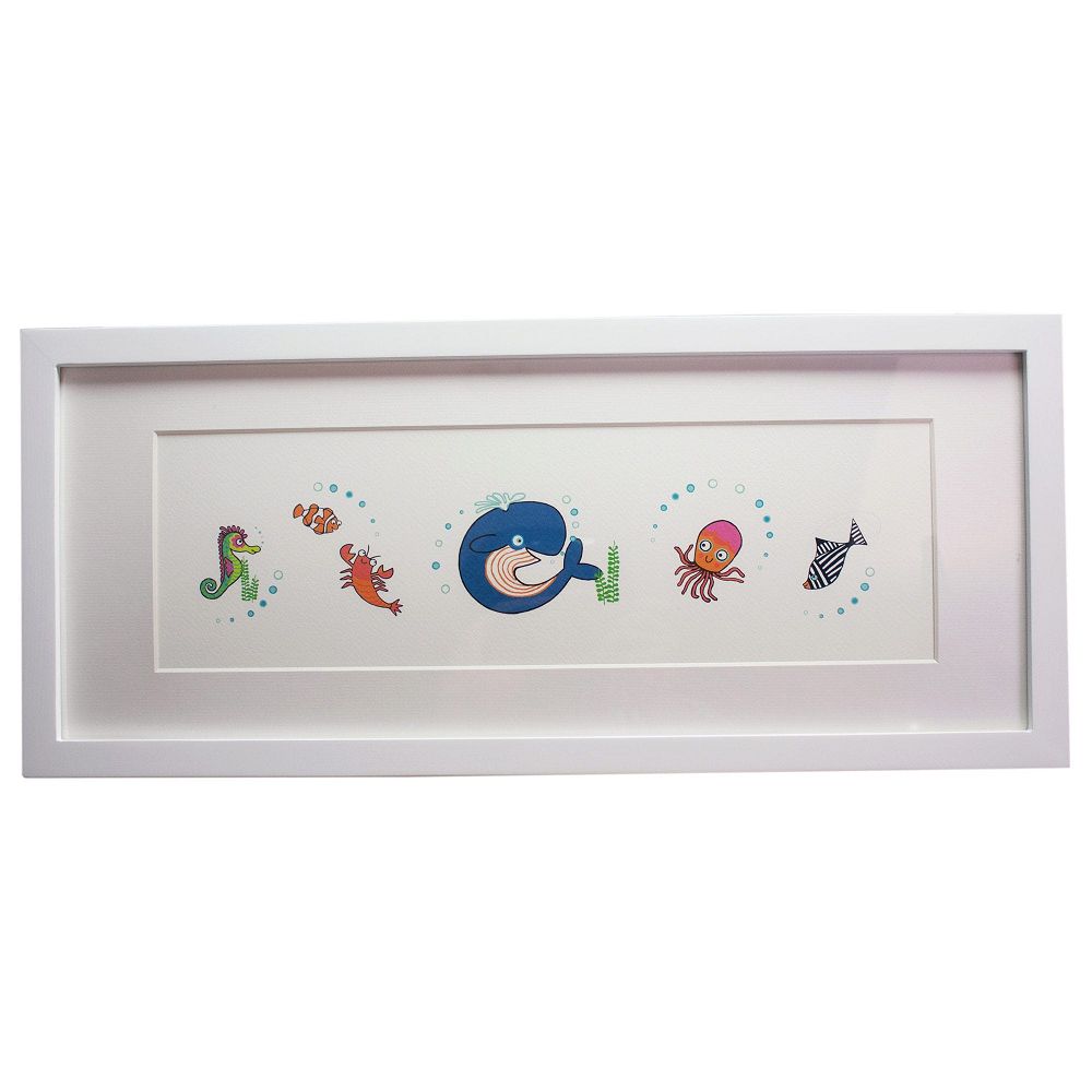 21'' X 9'' Sea Animals Framed W