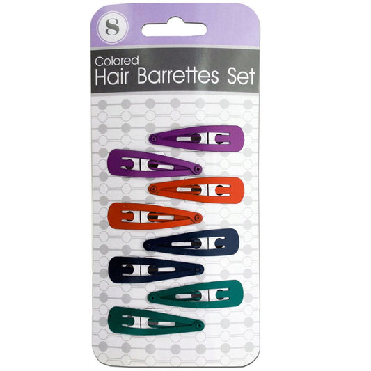Colored Hair Barrettes Set-8 pc