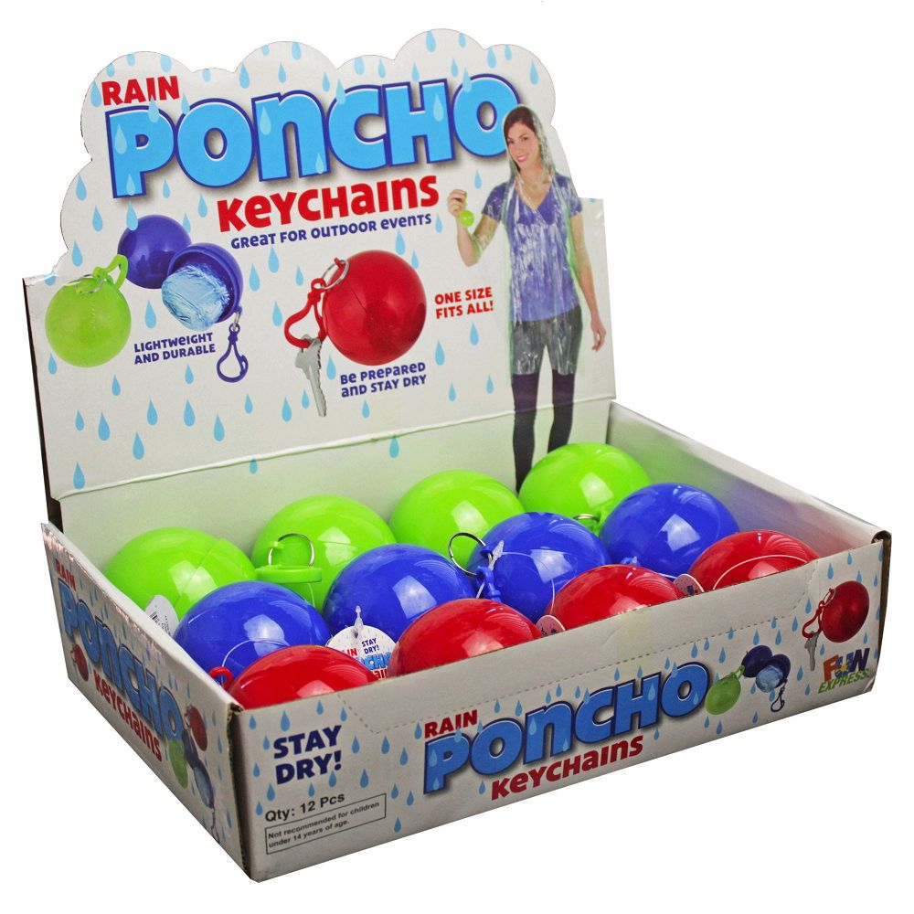 Rain Poncho Ball Keychain