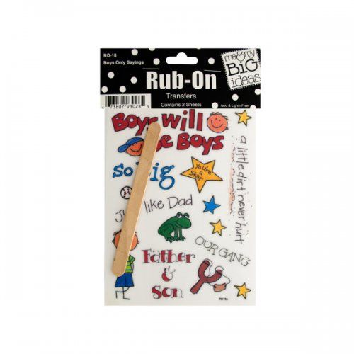 Boys Only Sayings Rub-on Transf