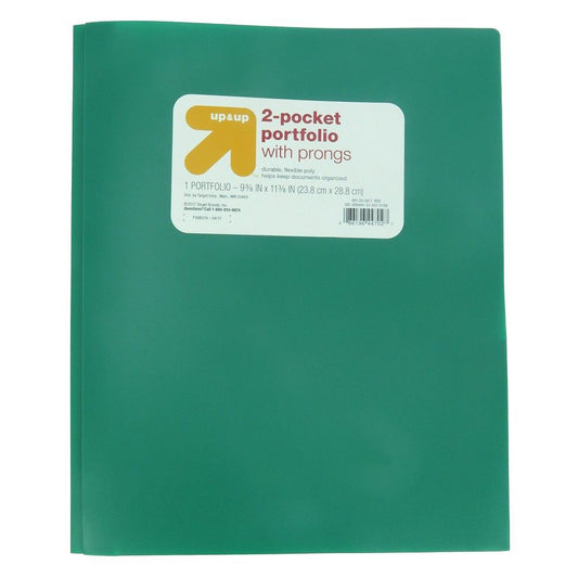 Plastic Folder with Prongs 2 Po-Green