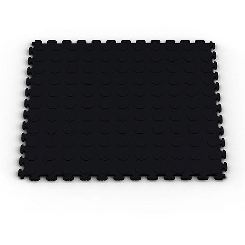 6 Pc. Multi-Purpose Black 18.3 in. X 18.3 in. PVC Garage Flooring Tile with Raised Coin Pattern