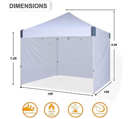 Carpa cerrada con dosel instantáneo Ma-canopy: 10x10