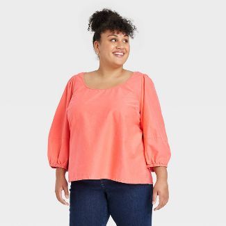 Women's Plus Size Balloon 3/4 S-2x