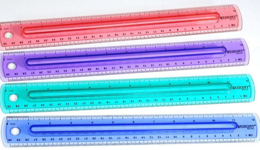 UP&UP Plastic rulers W/Finger G-ruler : 12"