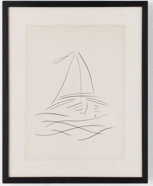16" x 20" Boat Sketch Framed Wa-Black Frame : 16" x 20"