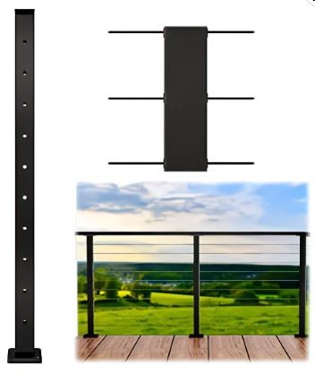 Level drilled Cable Railing Pos-deck : 36x32x2"