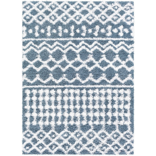 5'3"x7'3" Pinnacle Shag Global Rug Blue - Artistic Weavers