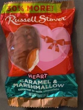 Caramel & Marshmallow Heart Cov-chocolate : 1.3 OZ