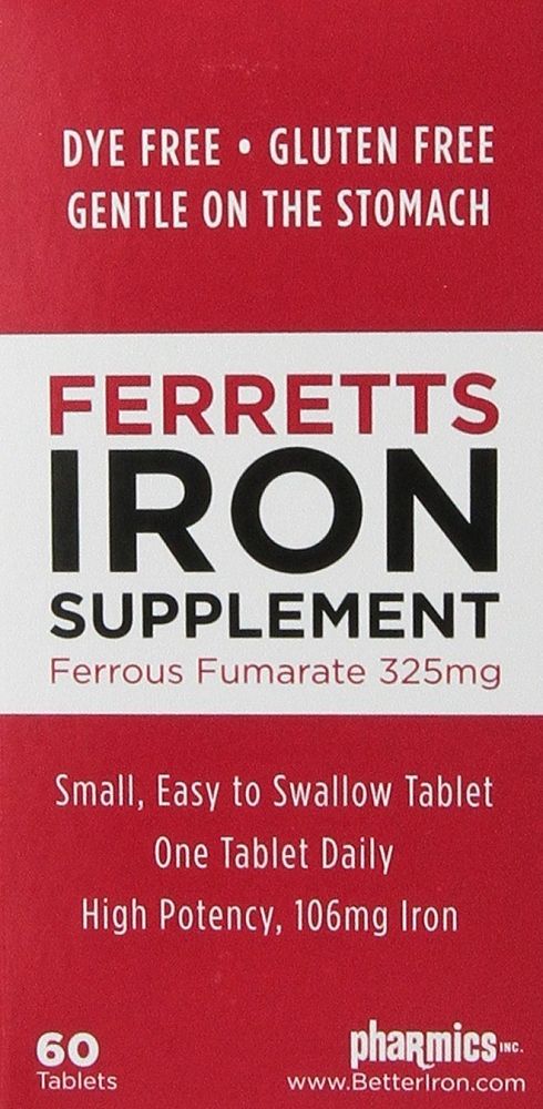 Ferretts Tabletas de hierro, 106 mg, -60 unidades