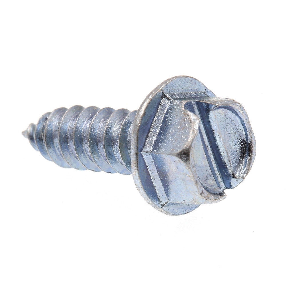 Prime-Line #14 x 3/4 pulgadas. Tornillos autorroscantes para chapa de metal con cabeza de arandela hexagonal ranurada de acero galvanizado (paquete de 75)