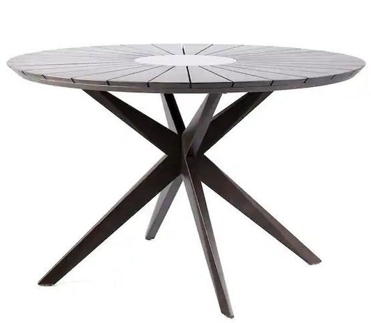 Oasis Teak Eucalyptus Wood Roun-outdoor tabl : 47.5Dx29.5H"