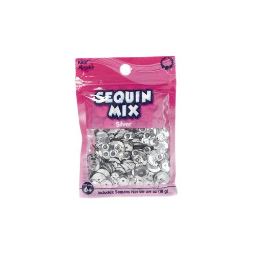 Assorted Size Silver Craft Sequ-18g : Multi