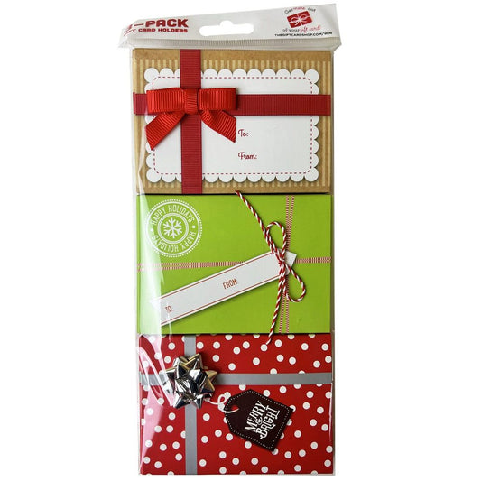 Paquete de 3 cajas para tarjetas de regalo navideñas, paquete de 3