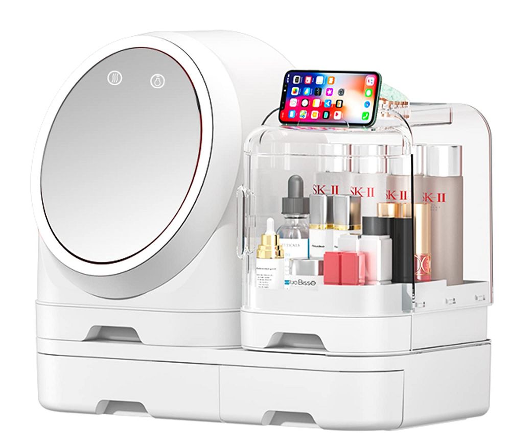 Makeup Organizer with LED Mirr