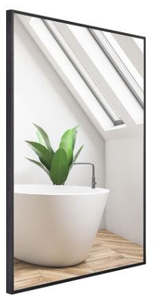 Rectangle Black Bathroom Mirror-Black : 20"x28"