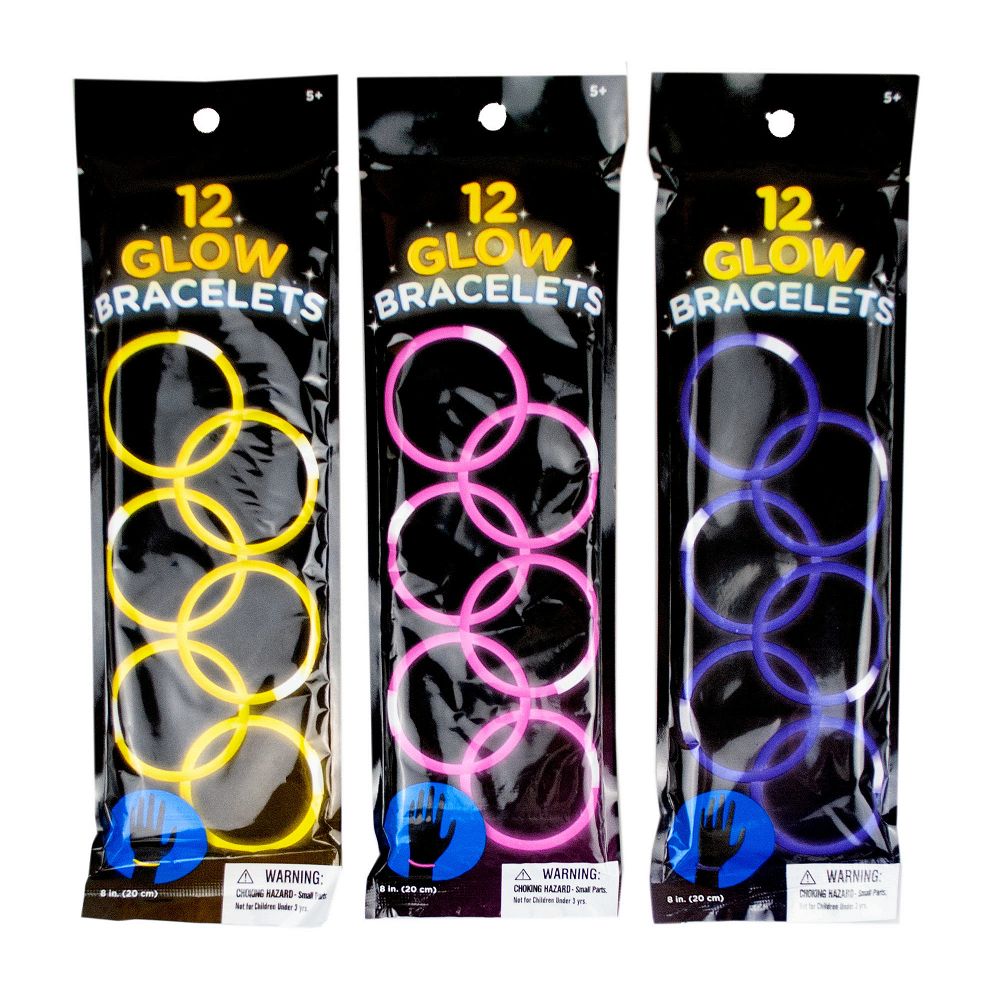 12 Pk Glow Bracelets Assorted C