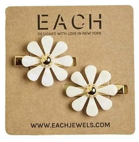 Flower Hair Clips Shiny Pearl-2pc