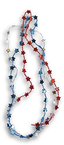 Patriotic Star Beads Necklaces-3pc