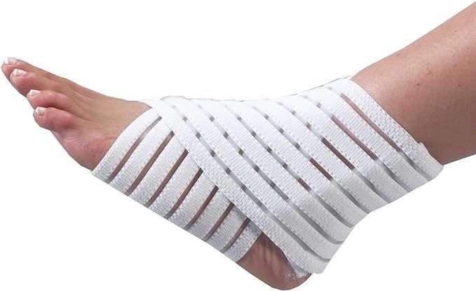 Segmented Ankle Wrap, White-one size