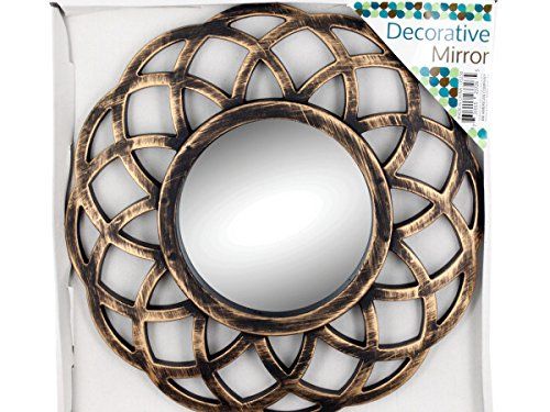 Distressed Gold Circle Wall Mir