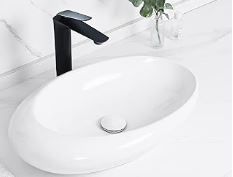 Tysun Vessel Sink Oval, 22'' x-White : 22" x 14"