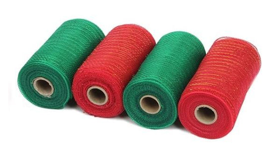 5 rolls of glitter mesh 2.5" wi-ribbon : 2.5" wide