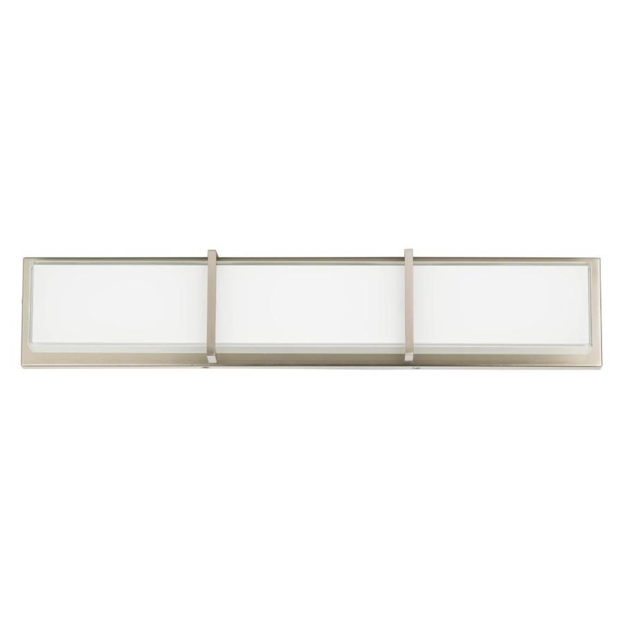 Allen + Roth Brighton 1-Light 5.2 Brushed Nickel Rectangle LED Vanity Light Bar