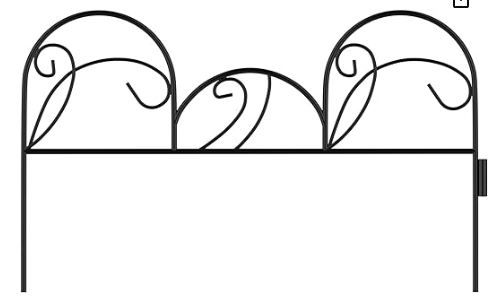 Metal Garden Fencing- Set of 5-Black : 65"