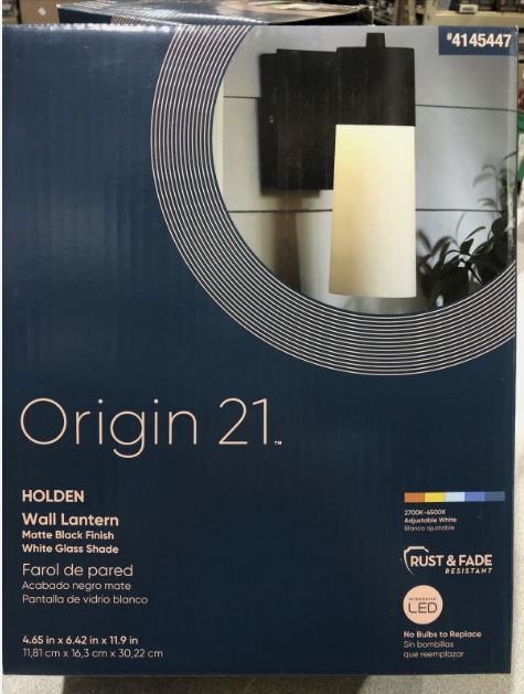 Origin 21 Holden Wall Lantern O-Black