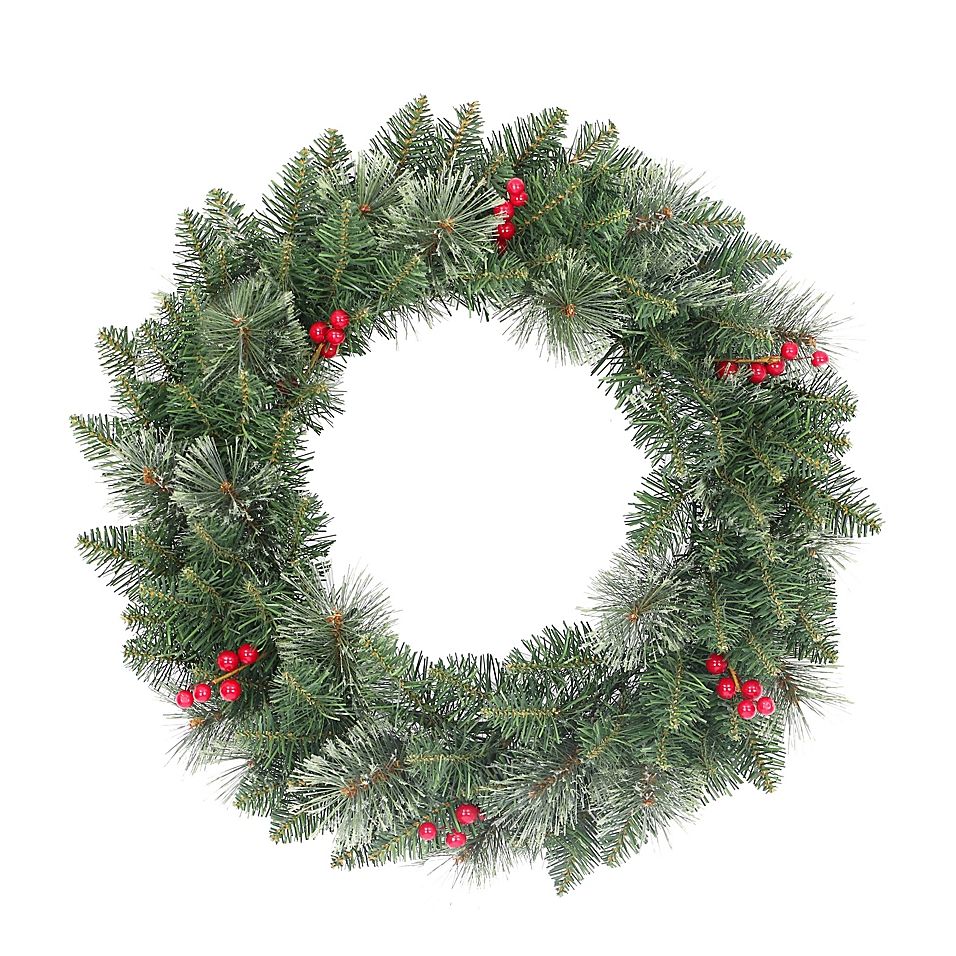 24-Inch Faux Pine Christmas Wre-Christmas : 24"