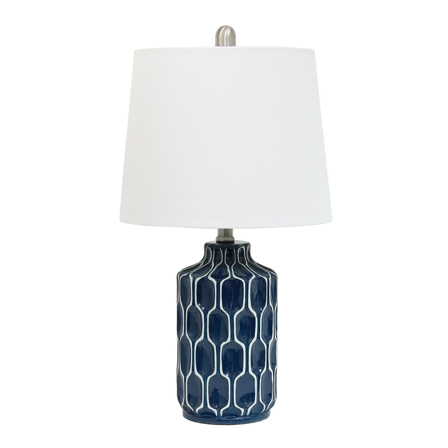 Elegant Designs Blue and White Patterned Table Lamp