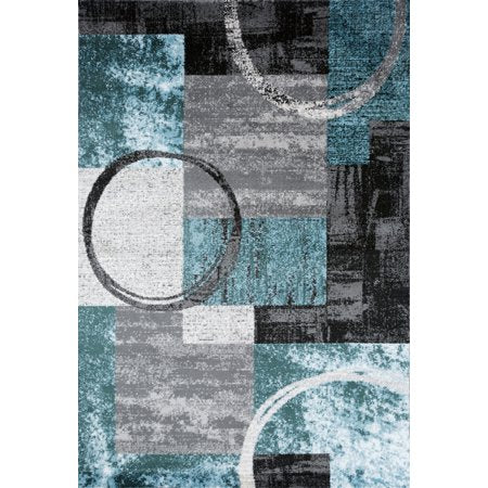 Rugshop Contemporary Abstract Circle Design Soft Area Rug - 3 3 X 5