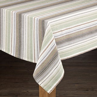 Phoenix Striped Dobby Cotton Textured Tablecloth - Natural