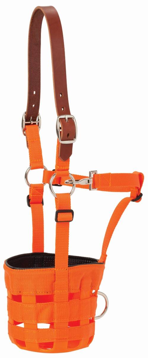 Weaver Leather Grazing Muzzle , Blaze Orange, Extra Small