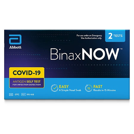 Abbott BinaxNOW COVID-19 Antigen Self Test, 2 Ct