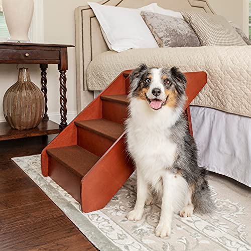 Escaleras de madera PetSafe Solvit Deluxe - Escalones plegables para mascotas para perros y gatos - Extragrande