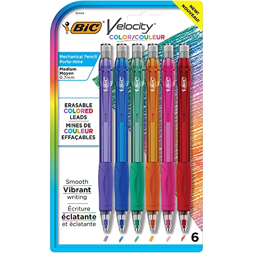 Portaminas BIC Velocity con minas de colores - 6 unidades