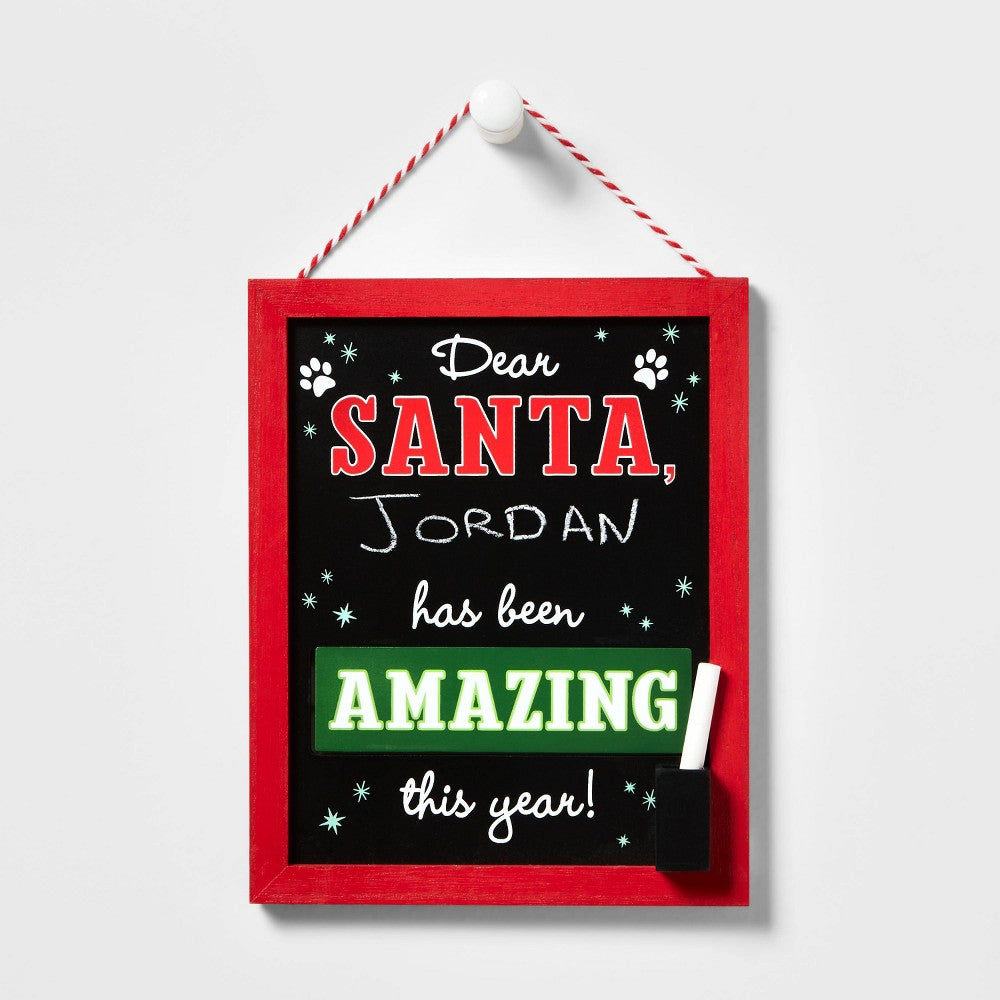 Dear Santa Hanging Sign with Chalk - Wondershop