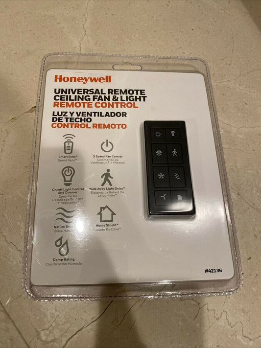 Honeywell Universal Ceiling Fan & Light Remote Control with Smart Sync