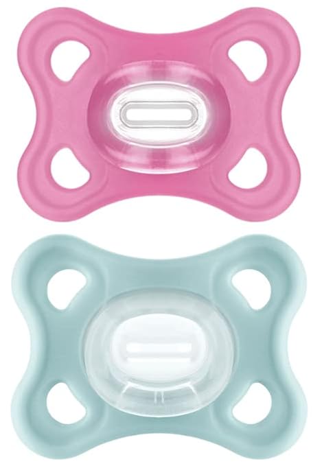 Newborn Pacifiers (2 Pack) 3-6 Months, Best Pacifier for Breastfed Babies, Girl Silicone