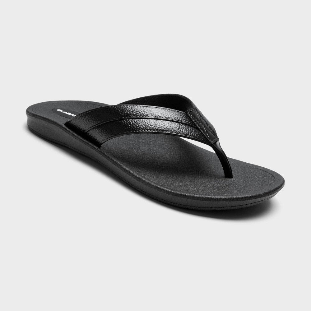 Okabashi Voyager Mens Flip Flops-Black