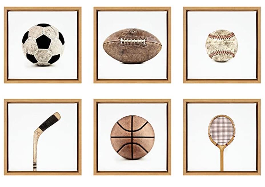 Sports Gear Framed Canvas Wall